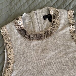 J. Crew Silver Sequin Women's Sweater Vest